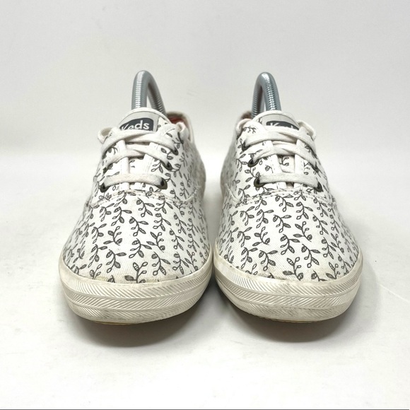 Keds Originals Canvas Vine Leave Print White Womens 8 - Picture 3 of 8